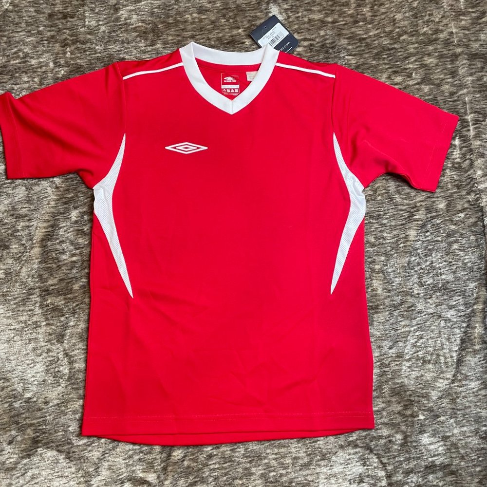 Umbro Youth Soccer football jersey Red. Youth small. New with tags! All sports